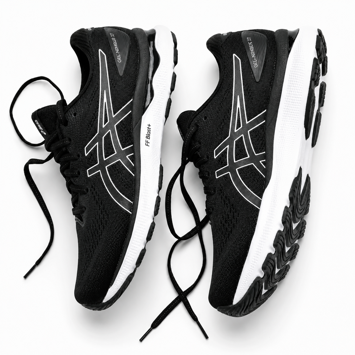 ASICS Black Breathable Mesh Running Shoes – Lightweight Cushioned Athletic Sneakers for Men