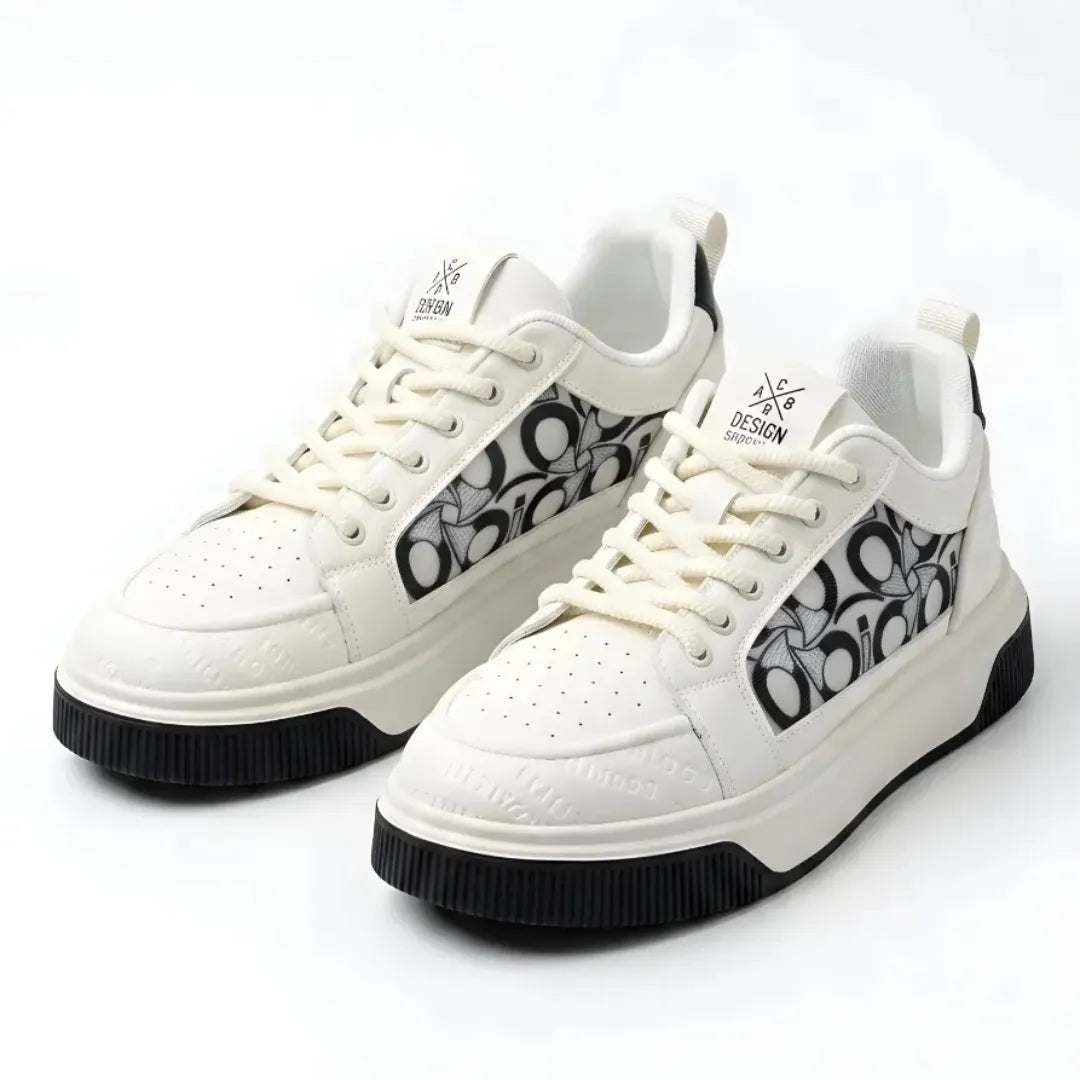 Luxury White Casual Sneakers for Men – Premium Lightweight Everyday Comfort Shoes with Cushioned Sole