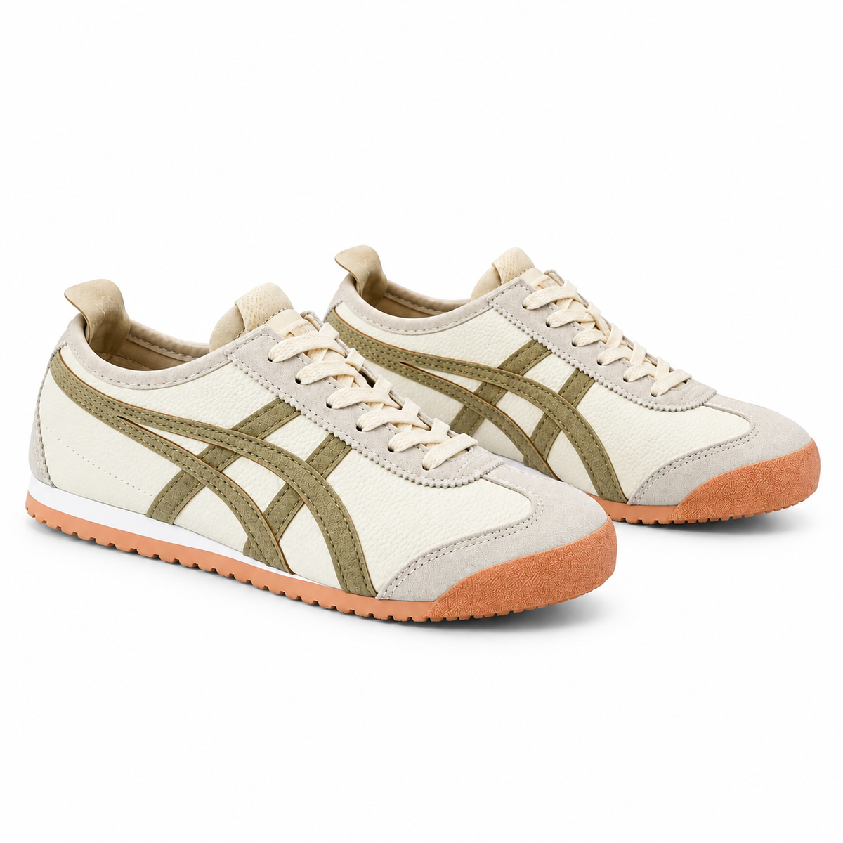 Onitsuka Tiger Mexico 66 Cream & Olive Green Sneakers
