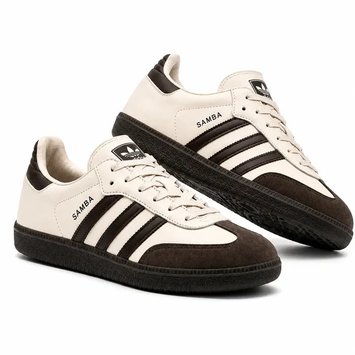 Adidas Samba OG beige sneakers with brown toe and black sole