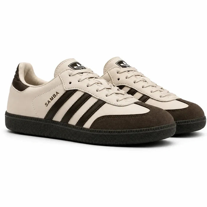 Adidas Samba OG beige sneakers with brown toe and black sole