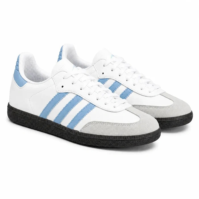 Adidas Samba OG white blue low-top casual shoes with black sole