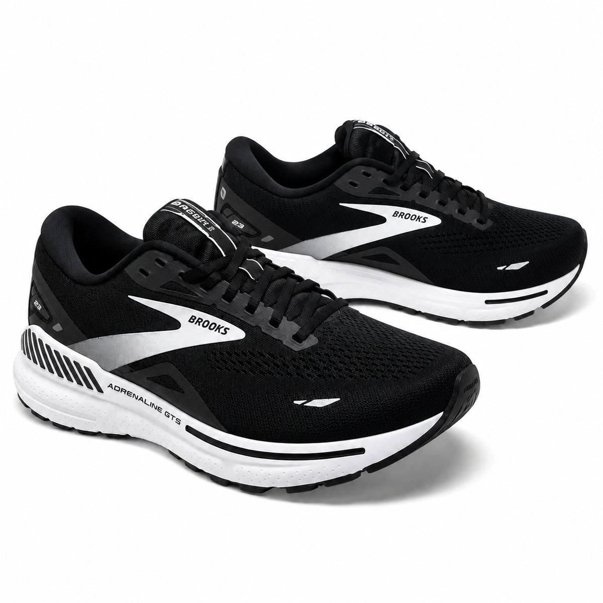 Brooks Adrenaline GTS 23 black and white running shoes