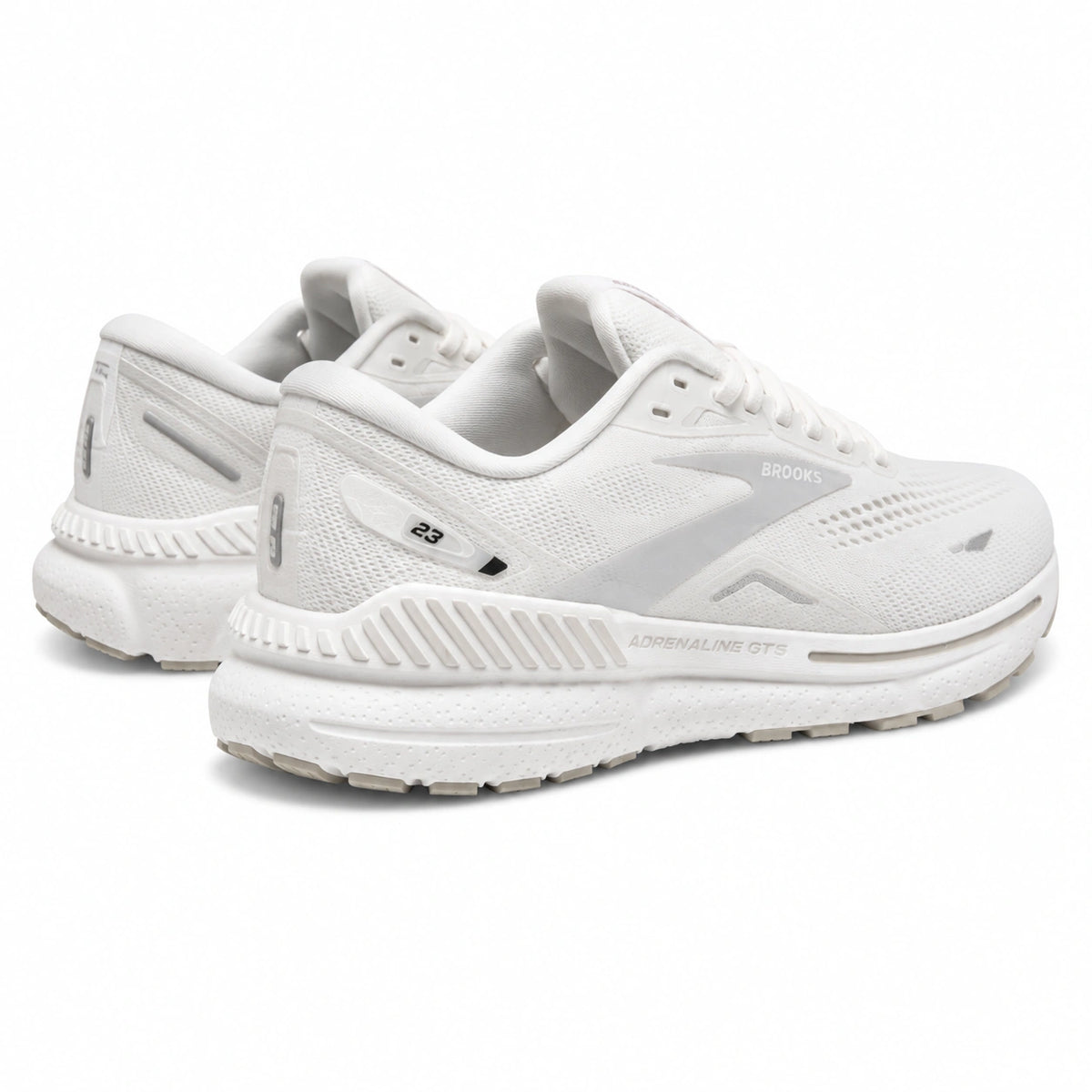 Brooks Adrenaline GTS 23 white running shoes side profile