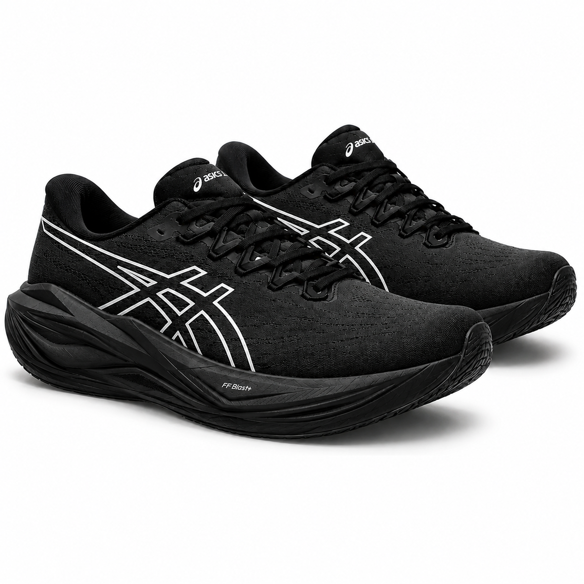 ASICS   Black   Running   Shoes   with   White   Logo   –   Lightweight   Cushioned   Sports   Sneakers