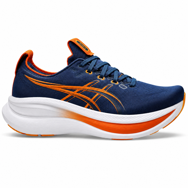 ASICS   Navy   Blue   &   Orange   Running   Shoes   –   Cushioned   Lightweight   Sports   Sneakers