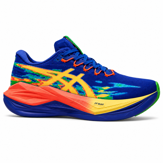 ASICS   Blue Yellow & Orange   Running   Shoes   – Colorful  Lightweight  Cushioned  Sports   Sneakers