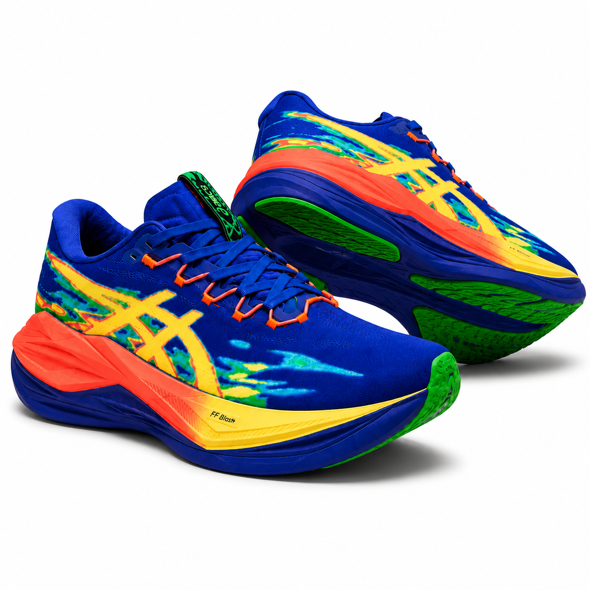 ASICS   Blue Yellow & Orange   Running   Shoes   – Colorful  Lightweight  Cushioned  Sports   Sneakers