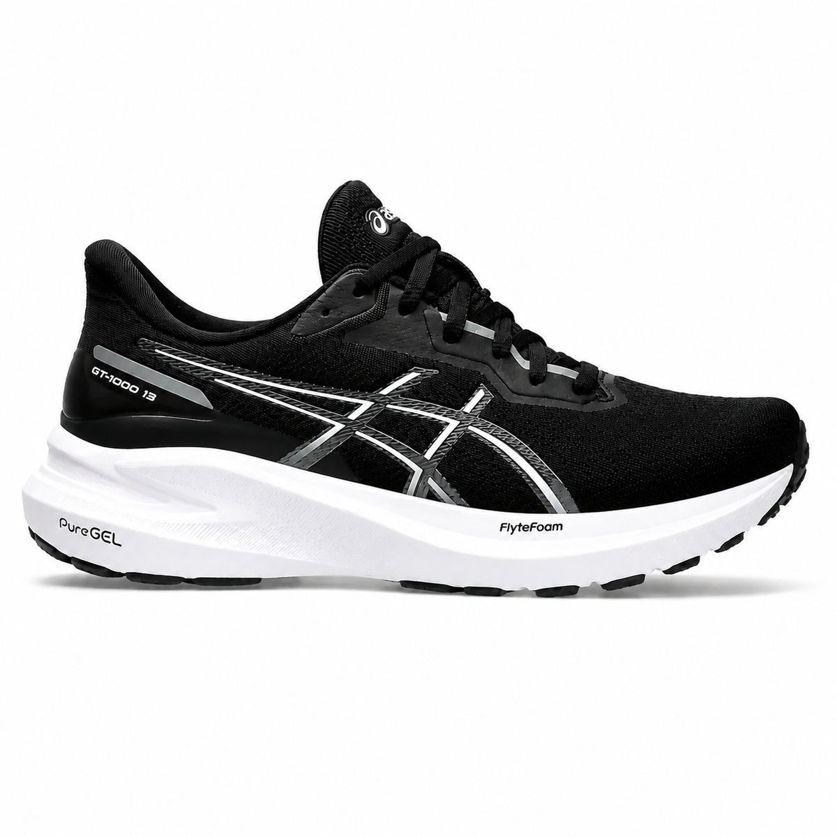 ASICS Black Breathable Mesh Running Shoes – Lightweight Cushioned Athletic Sneakers for Men