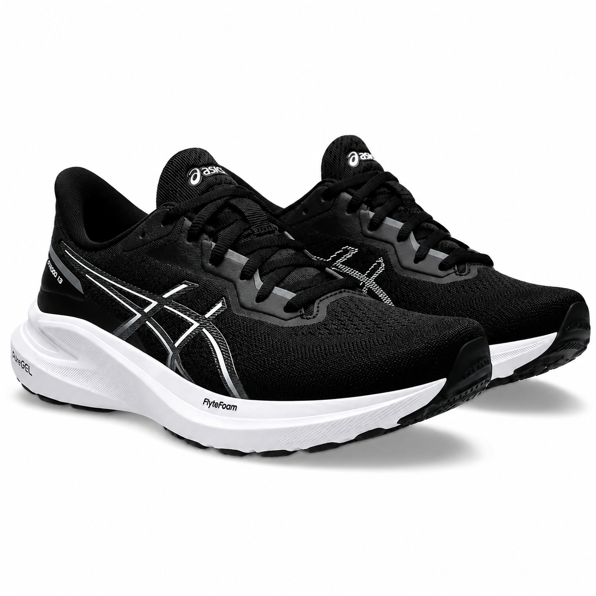 ASICS Black Breathable Mesh Running Shoes – Lightweight Cushioned Athletic Sneakers for Men