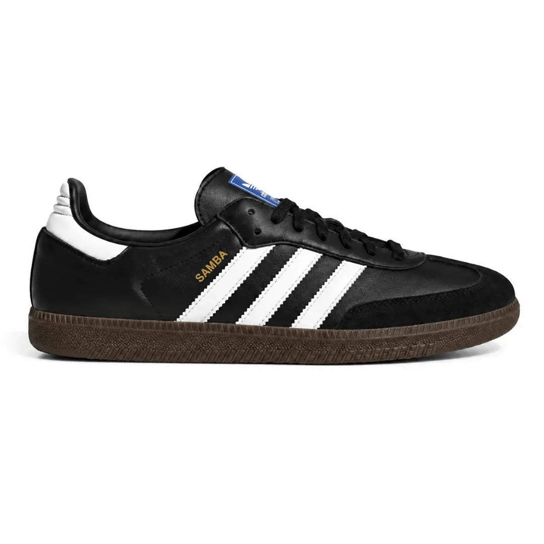 Black athletic shoe on a white background